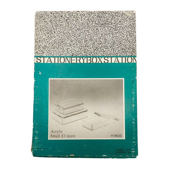 Vintage Acrylic Stationery Display Case Huang Acrylic H-960S 6" x 4" x 2" in Box - Picture 6 of 7